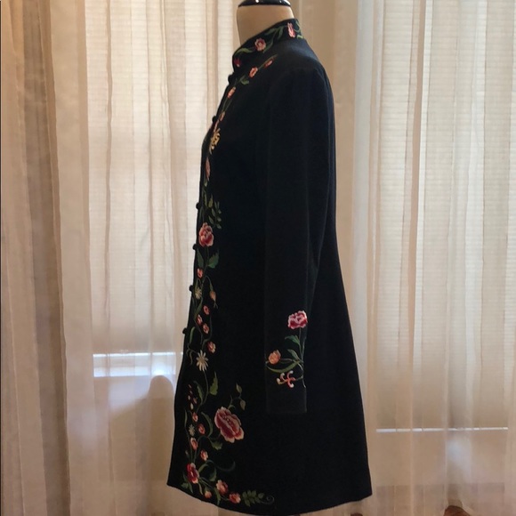 Victor Costa Occasion Embroidered Duster Jacket - Picture 4 of 8